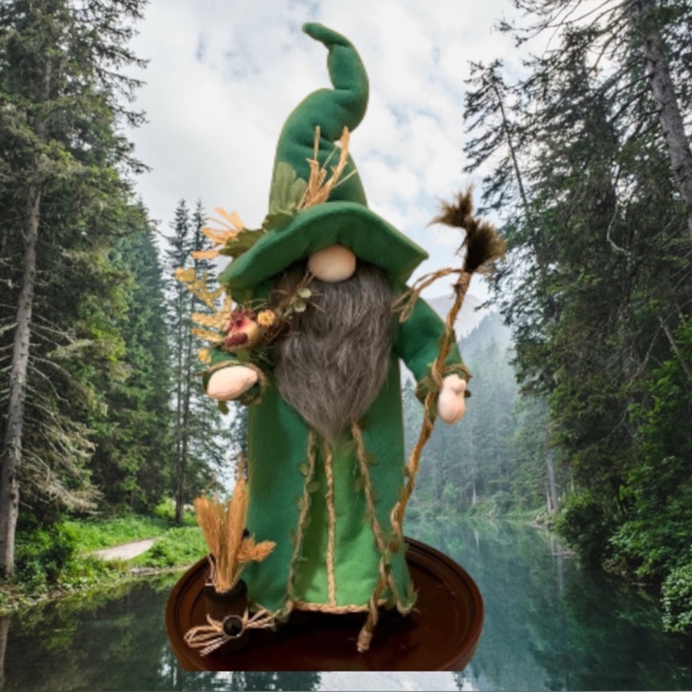Enchanted Forest Wizard Gnome or Gandalf The Green Decor NWT